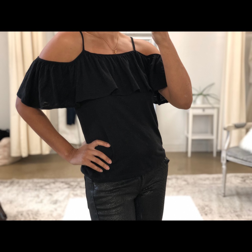 Black unique off the shoulder top